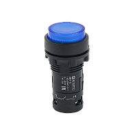 Кнопка синяя выступающая с подсветкой, 1NO, 24V AC/DC, IP54, пластик