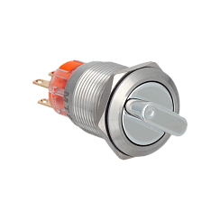 Переключатель в 3 положения с фиксацией, короткая ручка, 2NO+2NC, IP67, нержавеющая сталь