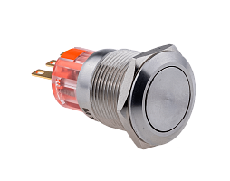 Кнопка IP67, без подсветки, с возвратом, 1NO+1NC