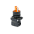 Переключатель  на 2 положения с фиксацией и подсветкой,  желтый, 1NO, 24V AC/DC, IP65, пластик