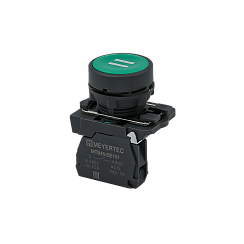 Кнопка плоская зеленая, маркировка "II", 1NO, IP65, пластик