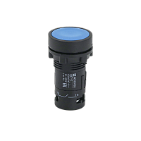 Кнопка плоская синяя, 1NO, IP54, пластик