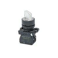 Переключатель  3 положения с фиксацией и подсветкой,  белый, 1NO, 24V AC/DC, IP65, пластик