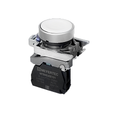 Кнопка плоская белая, 1NO, IP65, металл