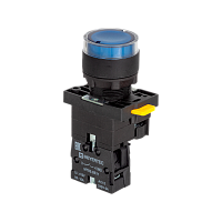 Кнопка синяя с подсветкой, 1NO, 220V AC/DC, IP54, пластик