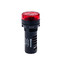 Зуммер с подсветкой, 80дБ, красный, 24V AC/DC, IP40, пластик