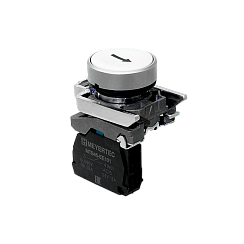 Кнопка плоская белая, маркировка "стрелка вверх", 1NO, IP65, металл