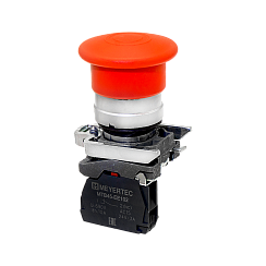 Кнопка грибовидная "тяни-толкай", красная, 40 мм, 1NC, IP65, металл