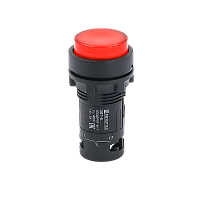 Кнопка красная выступающая с подсветкой, 1NС, 220V AC, IP54, пластик
