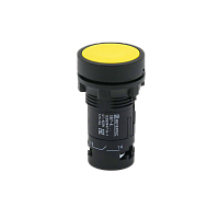Кнопка плоская желтая, 1NO, IP54, пластик