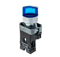 Переключатель с подсветкой, с фиксацией, 24V AC/DC, синий, 2 положения, 1NO