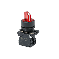 Переключатель на 3 положения с фиксацией и подсветкой, красный, 1NС, 24V AC/DC, IP65, пластик