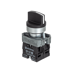 Переключатель на 3 положения с  возвратом в центре, короткая ручка, 2NO, IP67, металл