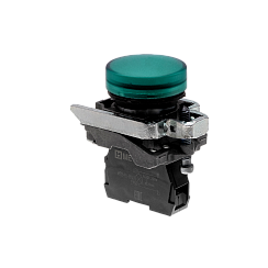 Лампа сигнальная зеленая, 220V AС/DC, IP65, металл