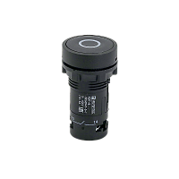 Кнопка плоская черная, маркировка "O",1NO, IP54, пластик