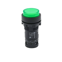 Кнопка зеленая выступающая с подсветкой, 1NO,  24V AC/DC, IP54, пластик