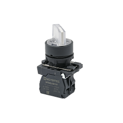 Переключатель  на 3 положения с фиксацией и подсветкой,  белый, 1NO, 220V AC/DC, IP65, пластик