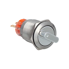 Переключатель в 2 положения с возвратом, короткая ручка, 1NO+1NC, IP67, нержавеющая сталь