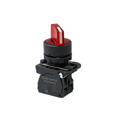 Переключатель  на 2 положения с фиксацией и подсветкой, красный, 1NС, 220V AC/DC, IP65, пластик