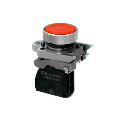 Кнопка плоская красная, 1NС, IP65, металл