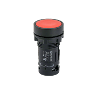 Кнопка плоская красная, 1NO+1NC, IP54, пластик