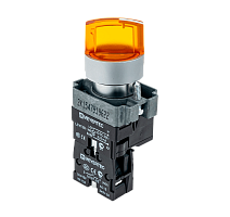 Переключатель с подсветкой, с фиксацией, 220V AC/DC, желтый, 3 положения, 1NO