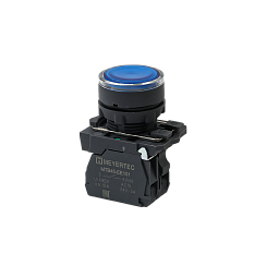 Кнопка синяя с подсветкой, 1NO, 220V AC/DC, IP65, пластик