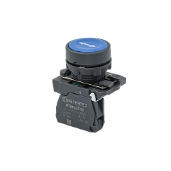 Кнопка плоская синяя, маркировка "стрелка влево-вправо", 1NO, IP65, пластик