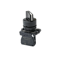 Переключатель на 2 положения с фиксацией, короткая ручка, 1NO, IP65, пластик